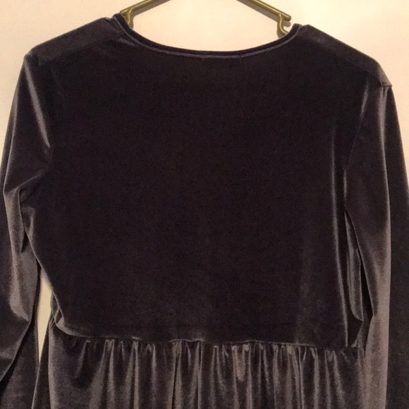 Rokoko Smock Skater Dress Slate Gray Velvet - Picture 8 of 8